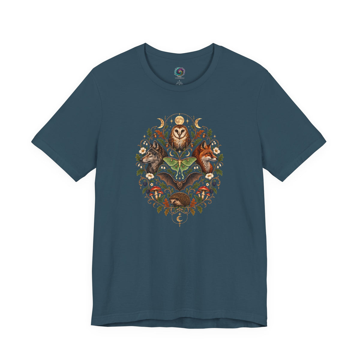 Nocturnal Woodland Animals T-Shirt – Moonlit Nature Tee