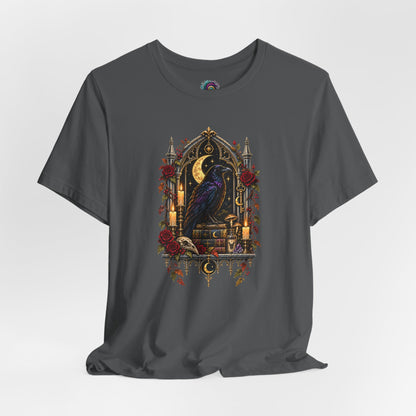 Raven’s Reliquary Tee – Gothic Moonlit Raven T-shirt