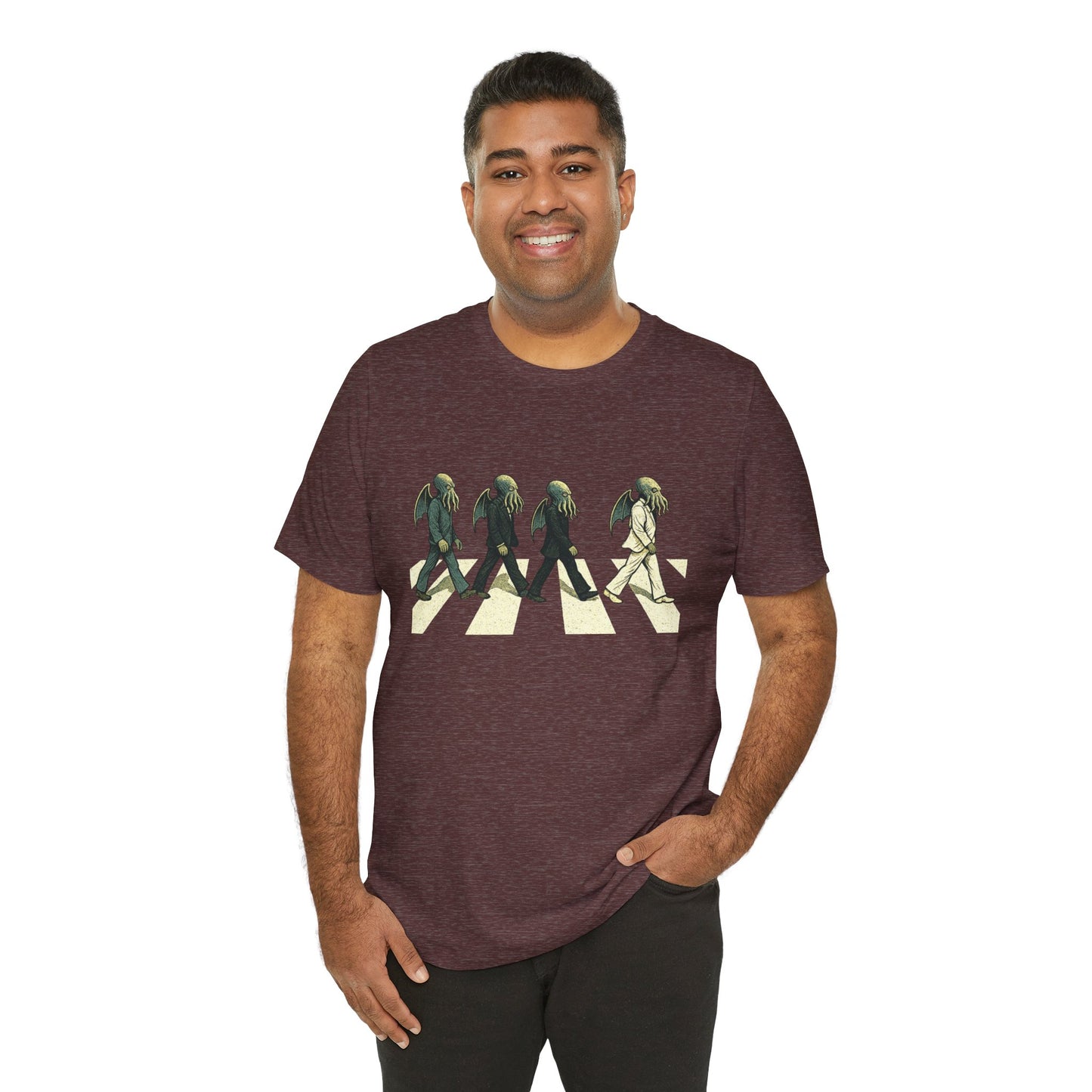 Cthulhu Crossing T-Shirt – Beatles Abbey Road Parody Tee | WhimSpin