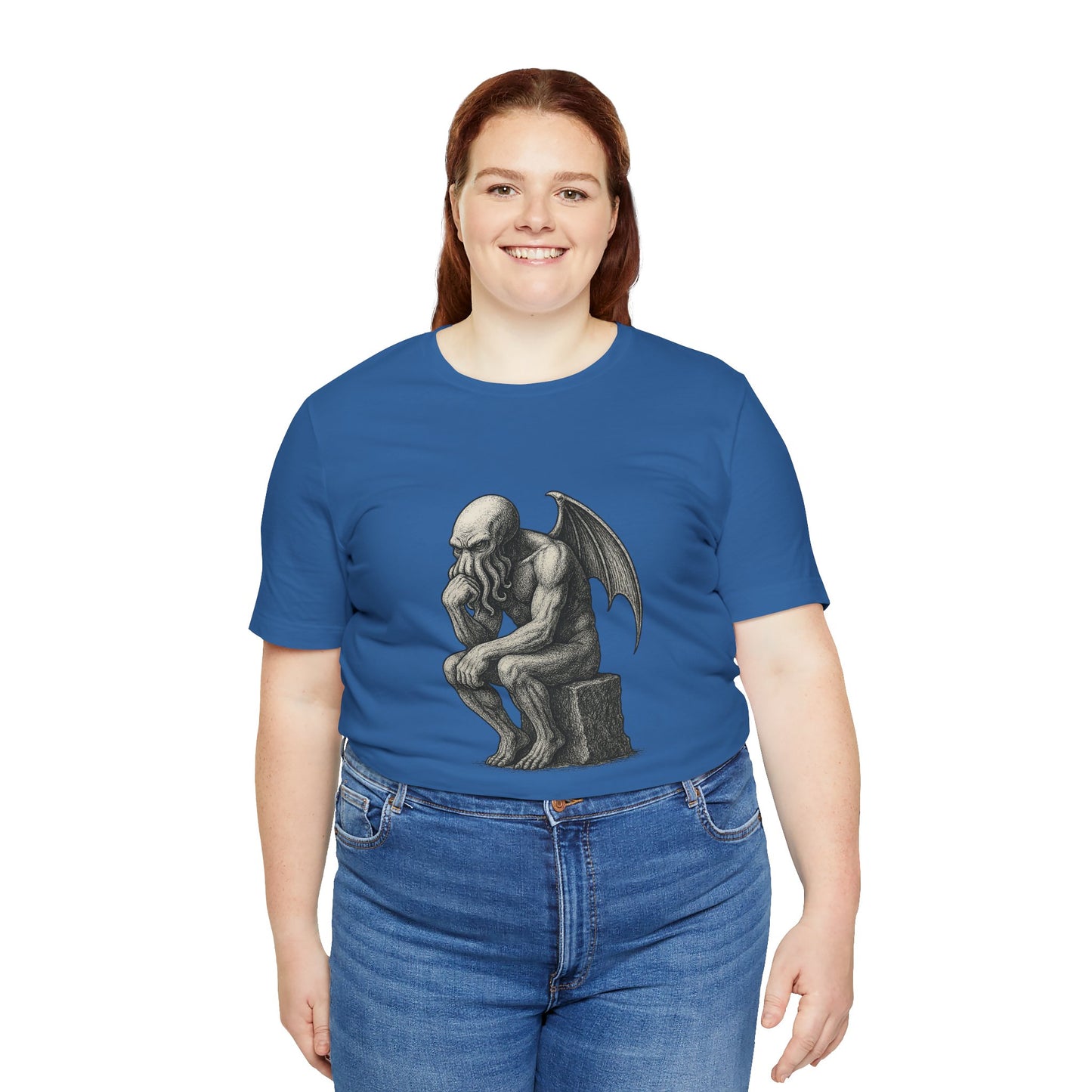 Cthulhu The Thinker Tee – Lovecraftian Parody Shirt