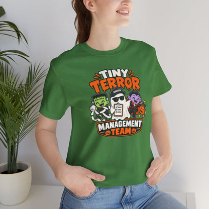 Tiny Terror Management Team T-Shirt – Funny Halloween Parent Tee