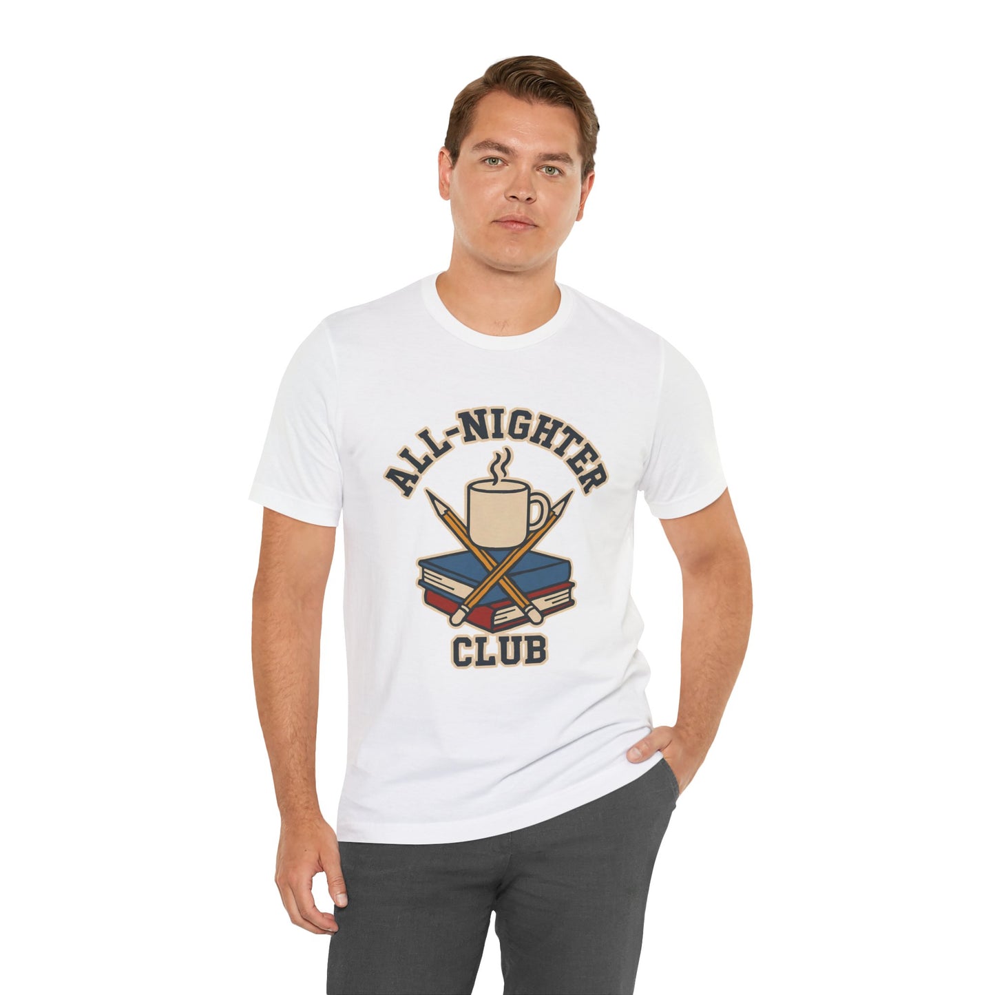 All-Nighter Club T-Shirt – Funny Caffeine & Study Tee for Night Owls