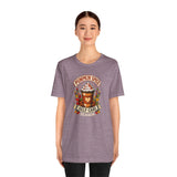 Heather purple crewneck T-shirt with “Pumpkin Spice Self Care Season” front graphic