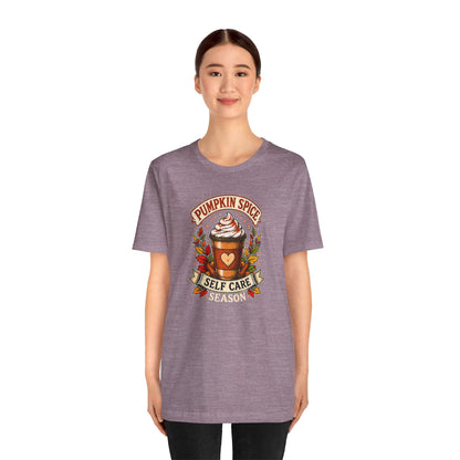 Pumpkin Spice Self Care Season T-Shirt – Funny Fall Coffee Tee