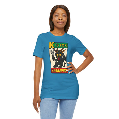 Krampus Alphabet Tee - "K is for Krampus" Holiday Graphic T-Shirt