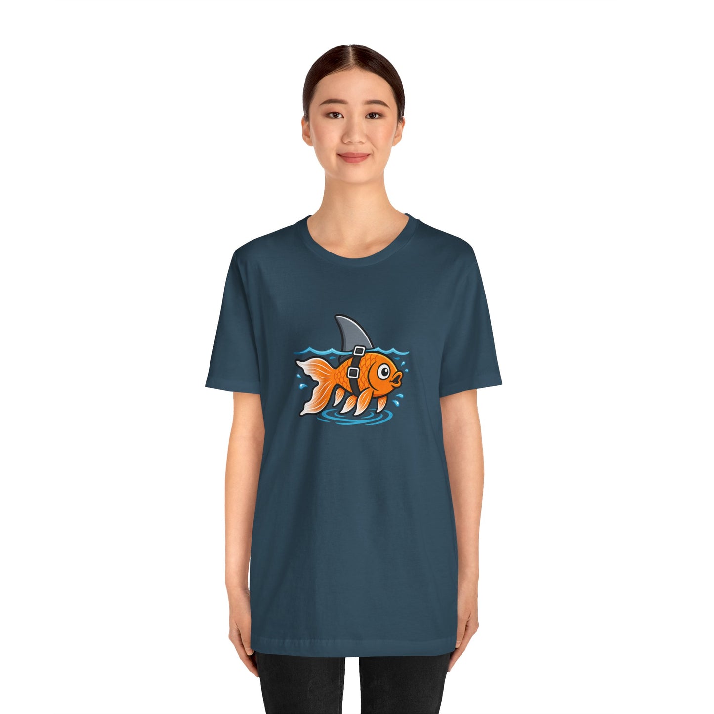 Goldfish Shark T-Shirt – Funny Fish Swimming  Graphic Tee