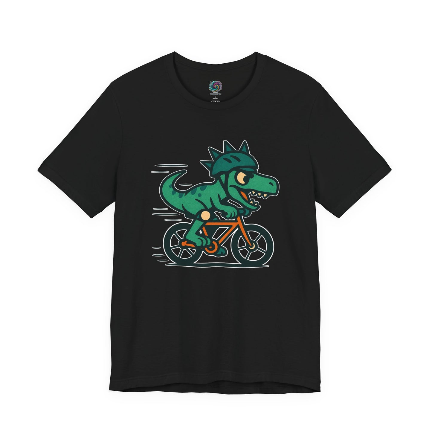 Velociraptor on a Bike T-Shirt – Funny Dino Velo Tee
