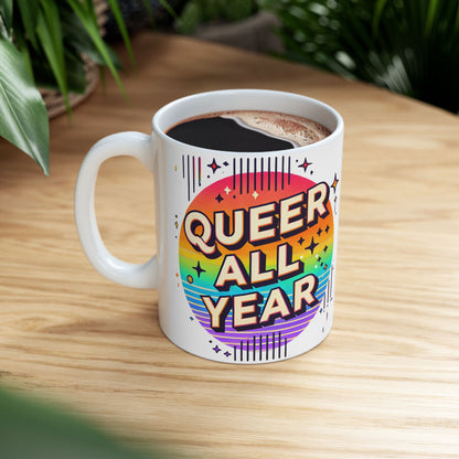 Queer All Year Mug – Pride Coffee Cup