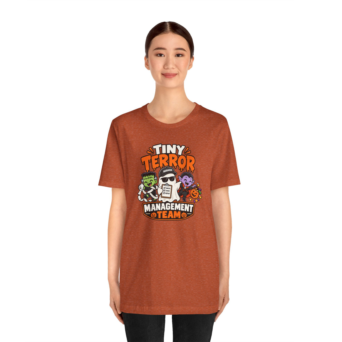 Tiny Terror Management Team T-Shirt – Funny Halloween Parent Tee