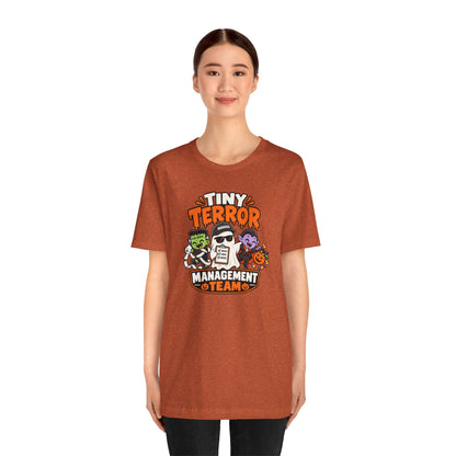 Tiny Terror Management Team T-Shirt – Funny Halloween Parent Tee