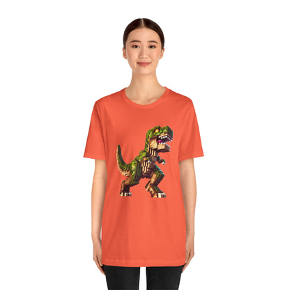 Pixel Dinosaur T-Shirt – Retro Dino Graphic Tee for Adults