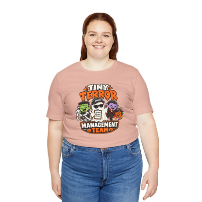 Tiny Terror Management Team T-Shirt – Funny Halloween Parent Tee