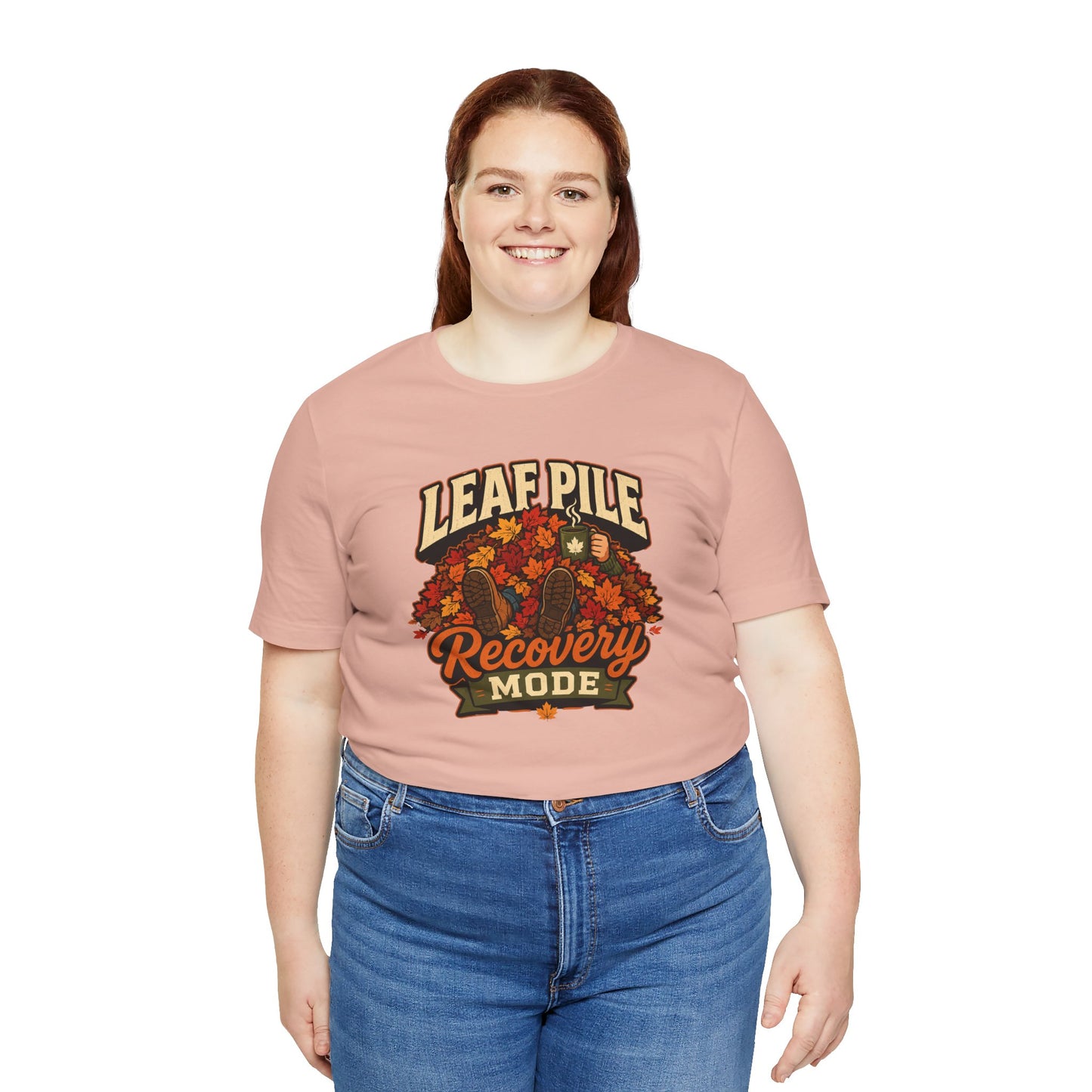 Leaf Pile Recovery Mode T-Shirt – Funny Fall Leaves Tee