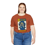 Rust brown Banshee graphic T-shirt with “B is for Banshee” front print
