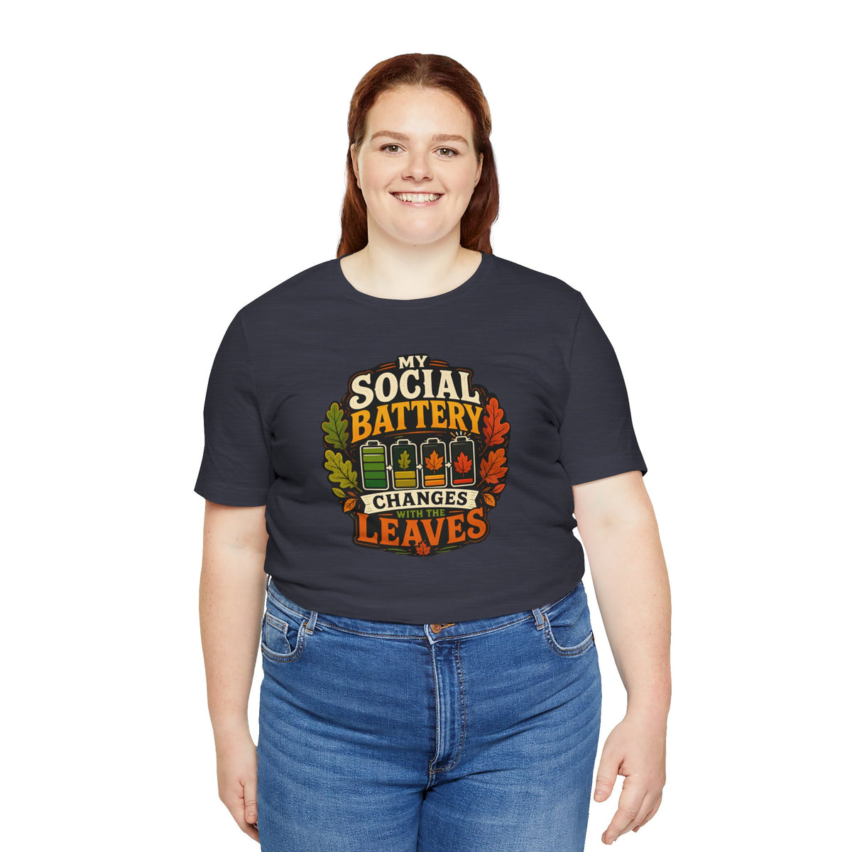 My Social Battery Changes With the Leaves T-Shirt – Funny Fall Tee