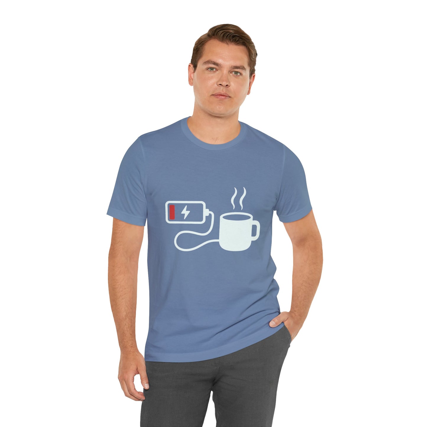 Low Battery Need Coffee Tee – Funny Caffeine Graphic T-Shirt