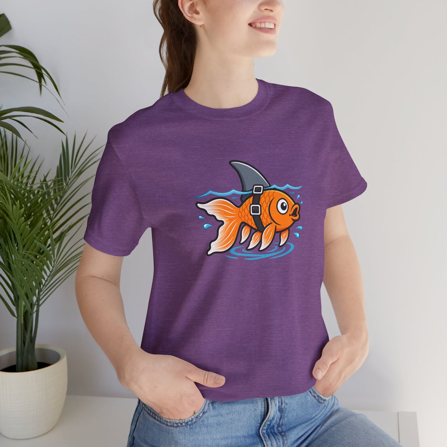 Goldfish Shark T-Shirt – Funny Fish Swimming  Graphic Tee