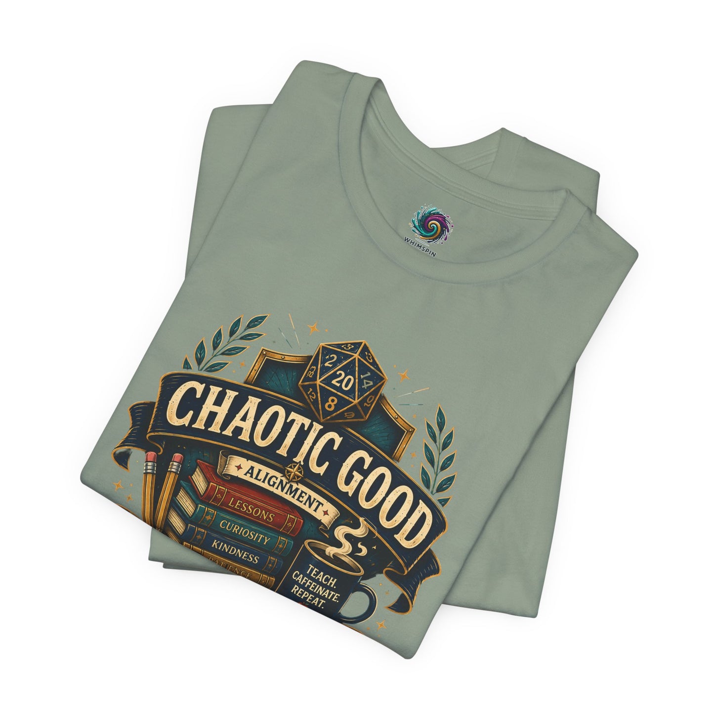 Chaotic Good Teacher T-Shirt – RPG Teacher Graphic Tee