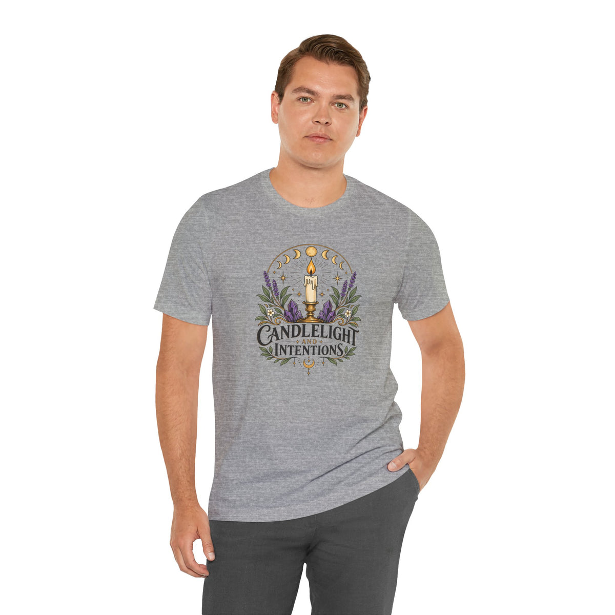 Candlelight and Intentions T-Shirt – Witchy Celestial Tee
