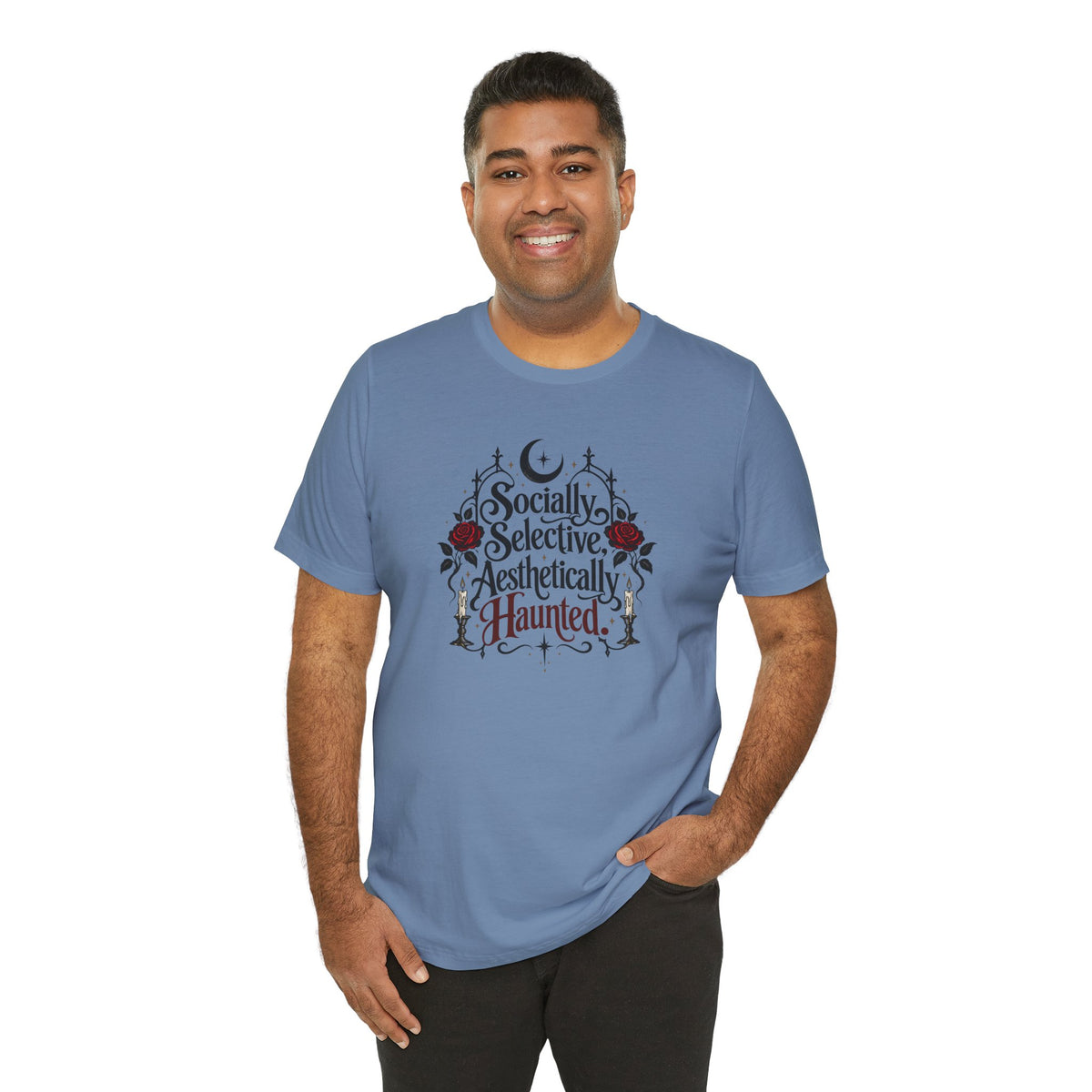 Socially Selective Aesthetically Haunted T-shirt - Gothic Humor Tee