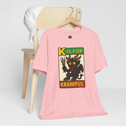 Krampus Alphabet Tee - "K is for Krampus" Holiday Graphic T-Shirt