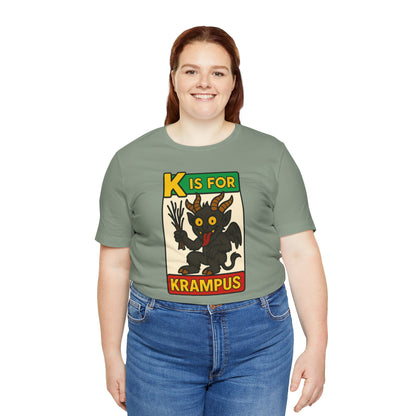 Krampus Alphabet Tee - "K is for Krampus" Holiday Graphic T-Shirt