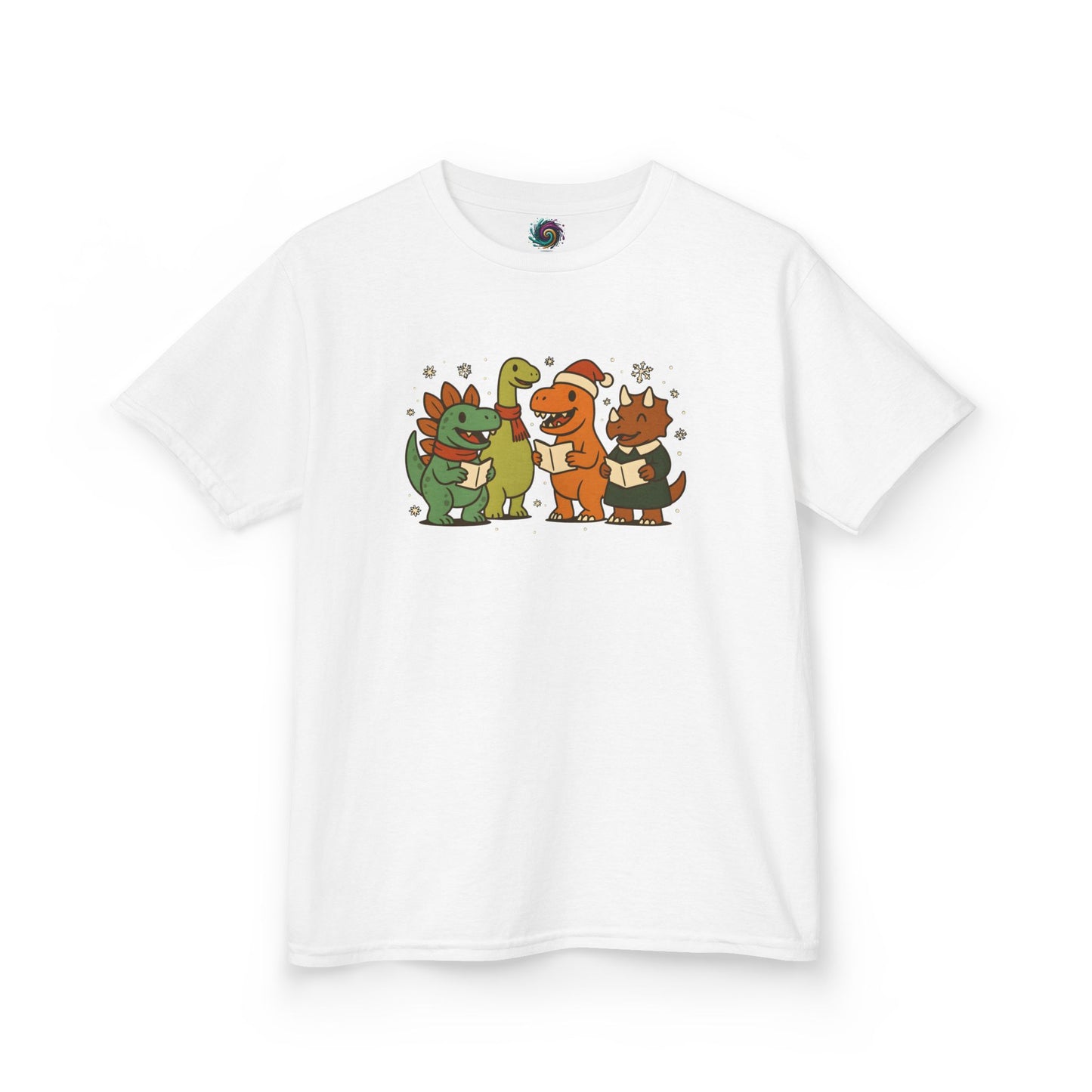 Dinosaur Carolers Kids’ T-Shirt – Cute Singing Dino Christmas Tee