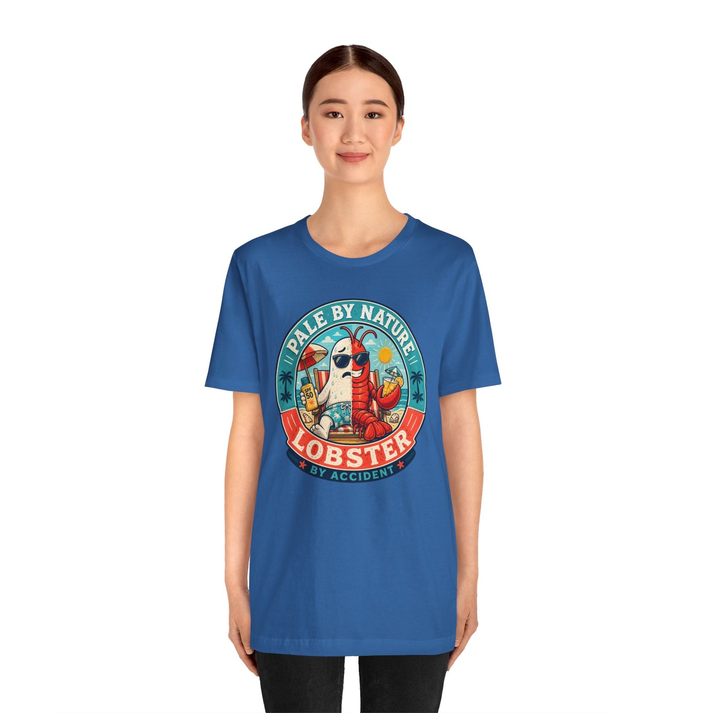 Pale by Nature Lobster by Accident T-Shirt – Funny Sunburn Summer Graphic Tee