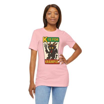 Krampus Alphabet Tee - "K is for Krampus" Holiday Graphic T-Shirt