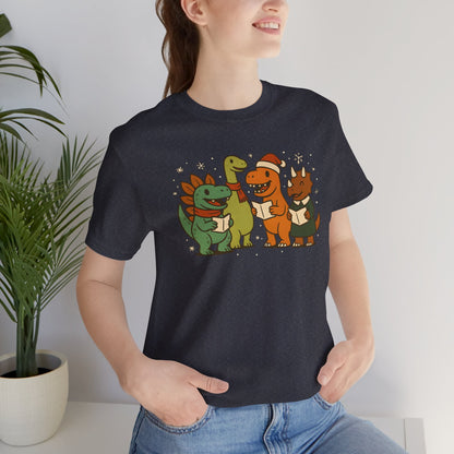 Dinosaur Carolers T-Shirt – Cute Dino Christmas Singing Tee
