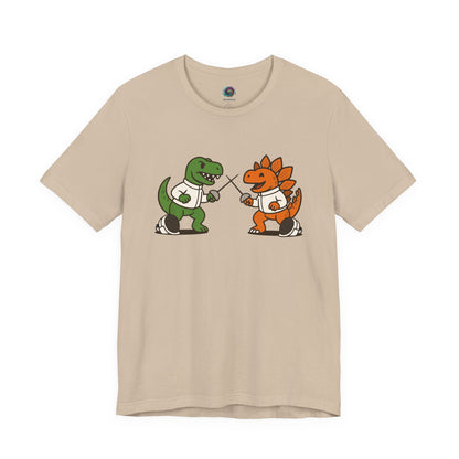 Dinosaur Fencing T-Shirt – T-Rex vs Stegosaurus Tee