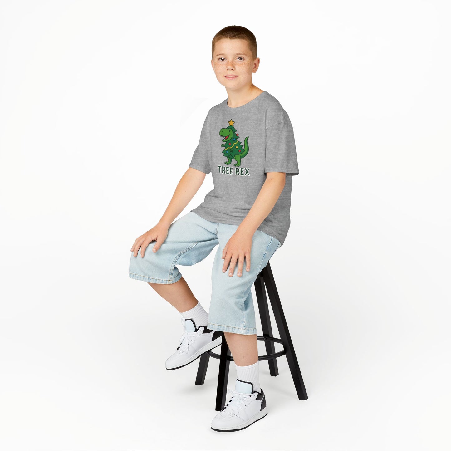 Tree Rex Kids’ Christmas T-Shirt – Cute Dino Holiday Tee