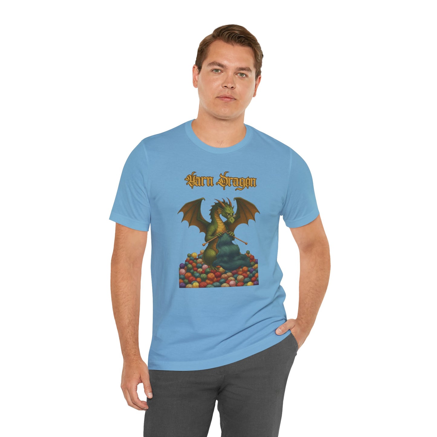 Yarn Dragon T-Shirt – Funny Knitting Dragon Shirt for Yarn Lovers