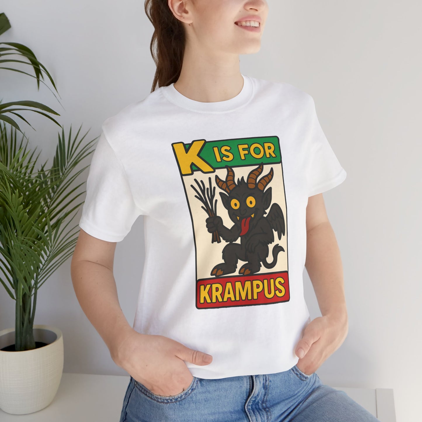 Krampus Alphabet Tee - "K is for Krampus" Holiday Graphic T-Shirt