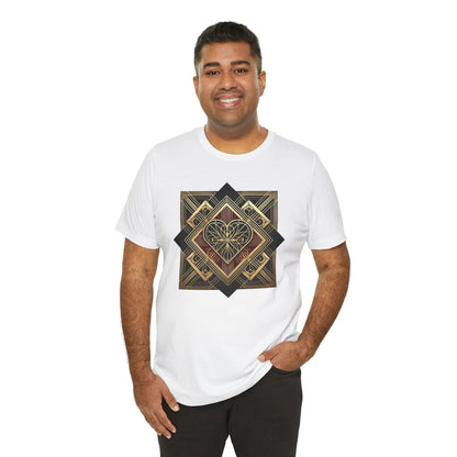 Art Deco Heart T-Shirt – Romantic Valentine's Day Graphic Tee