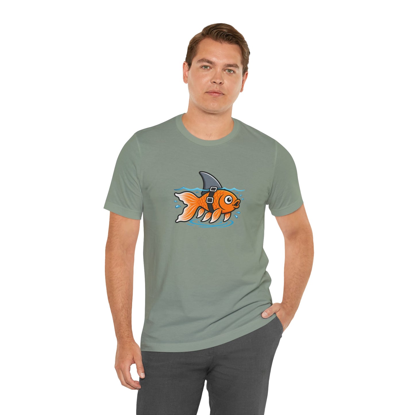 Goldfish Shark T-Shirt – Funny Fish Swimming  Graphic Tee