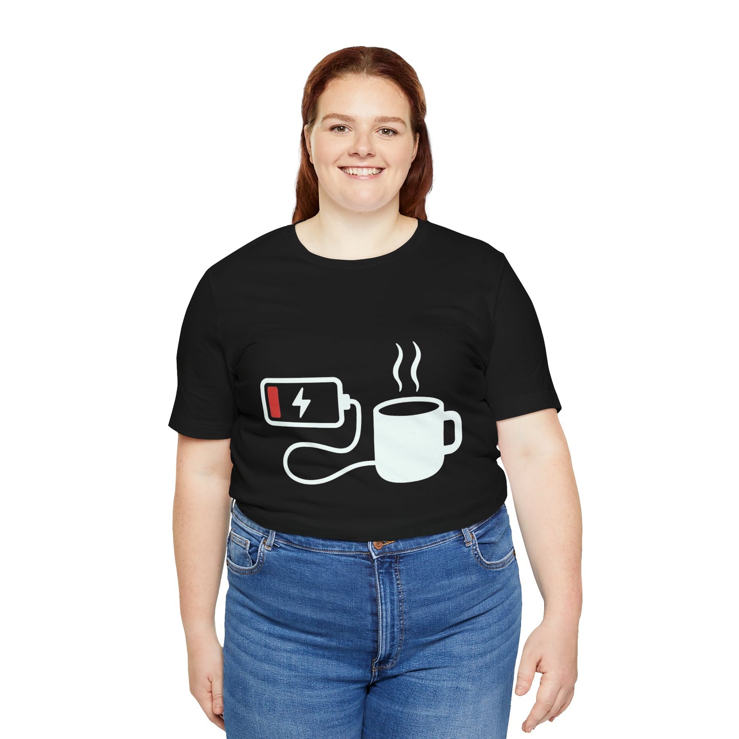 Low Battery Need Coffee Tee – Funny Caffeine Graphic T-Shirt