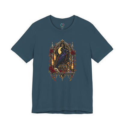 Raven’s Reliquary Tee – Gothic Moonlit Raven T-shirt