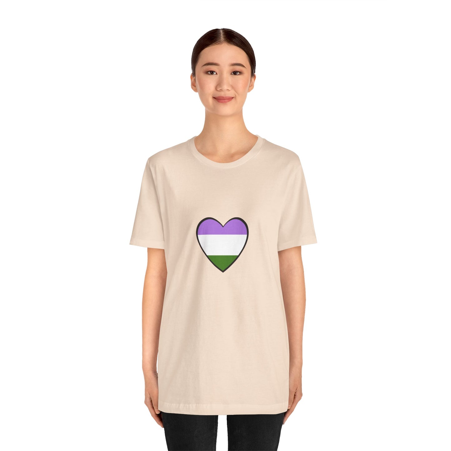 Genderqueer Flag Heart T-Shirt – Unisex LGBTQ+ Graphic Tee