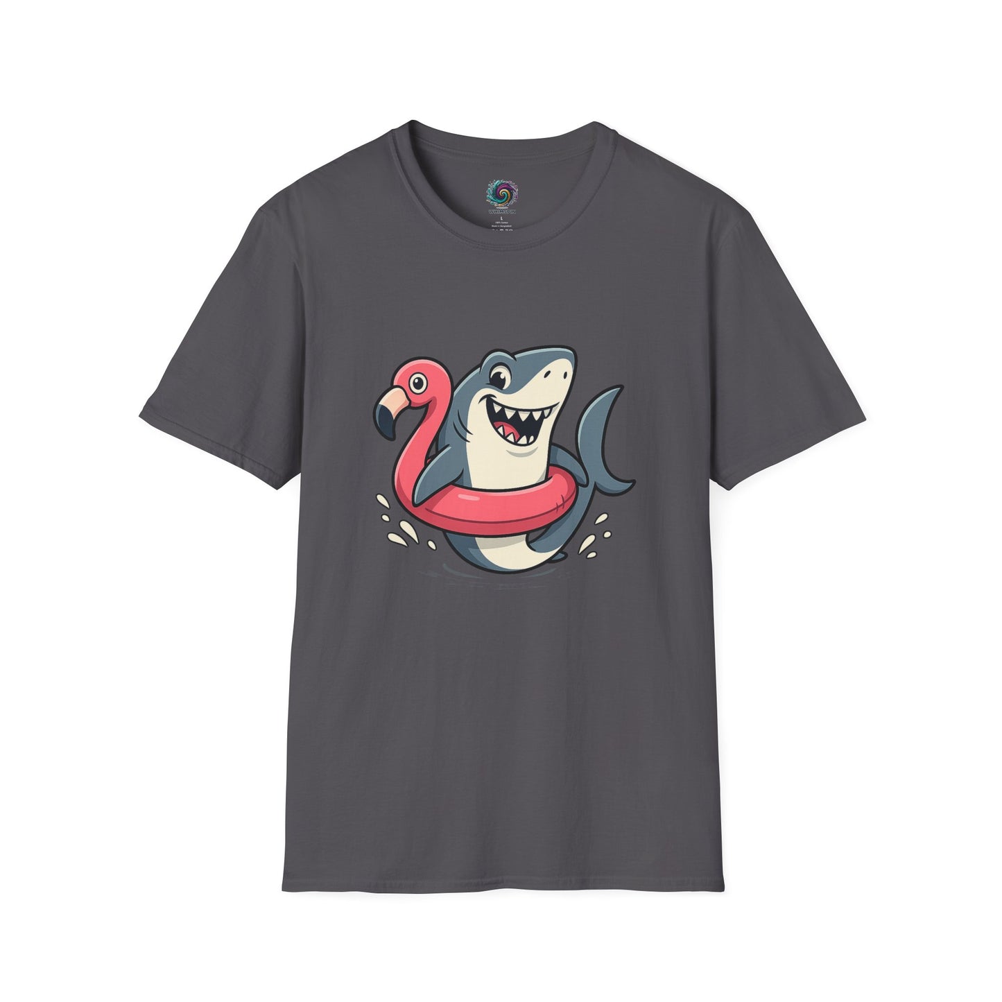 Shark & Flamingo Floatie T-Shirt – Funny Beach & Pool Day Tee