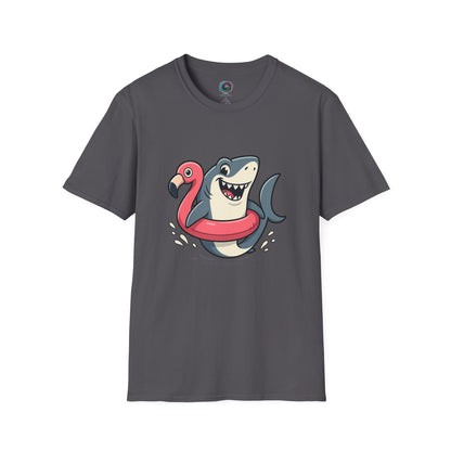 Shark & Flamingo Floatie T-Shirt – Funny Beach & Pool Day Tee