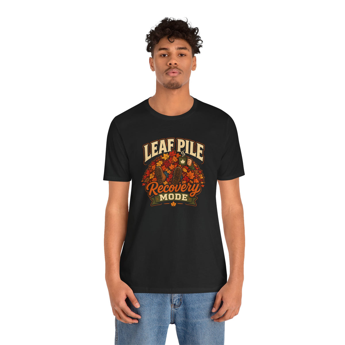 Leaf Pile Recovery Mode T-Shirt – Funny Fall Leaves Tee