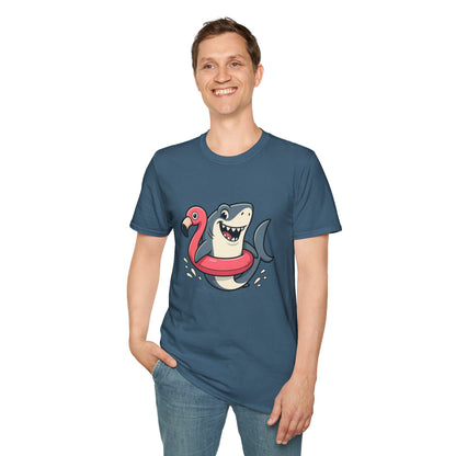 Shark & Flamingo Floatie T-Shirt – Funny Beach & Pool Day Tee