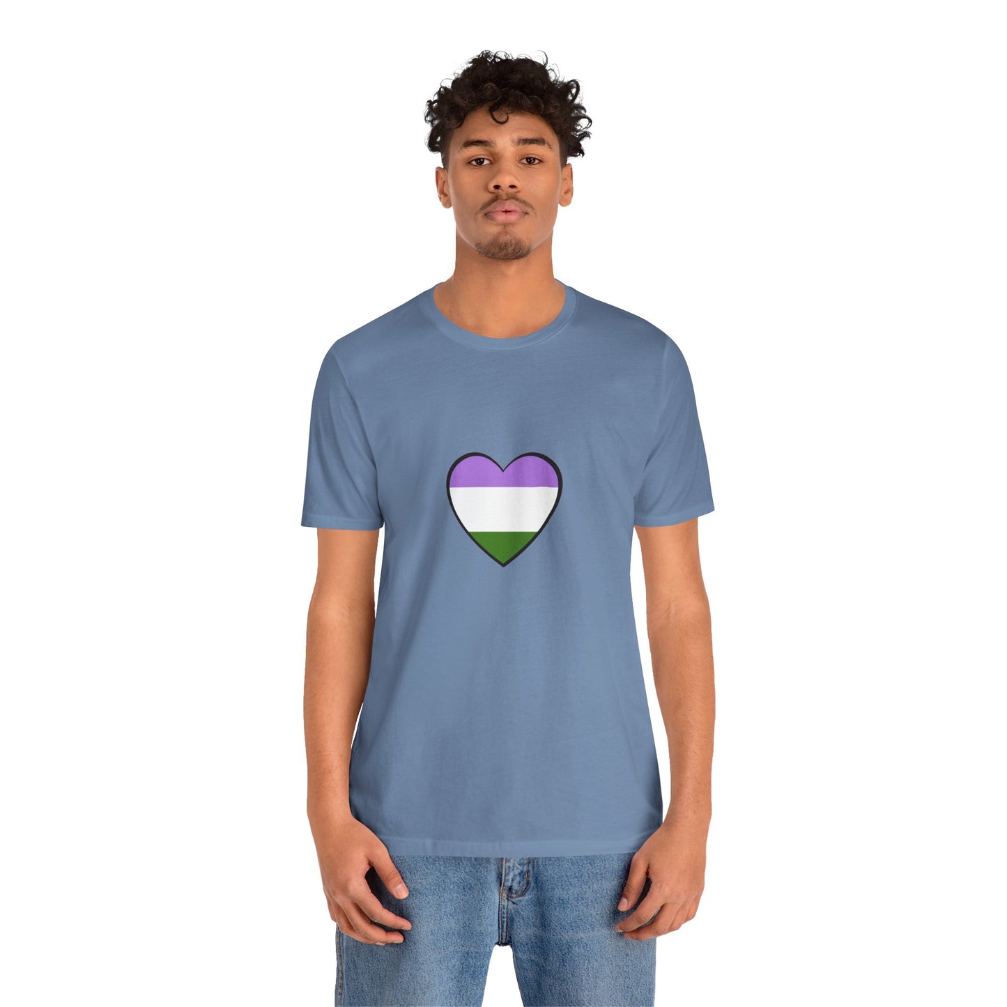 Genderqueer Flag Heart T-Shirt – Unisex LGBTQ+ Graphic Tee