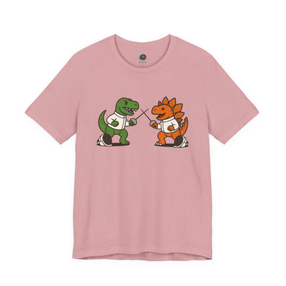 Dinosaur Fencing T-Shirt – T-Rex vs Stegosaurus Tee
