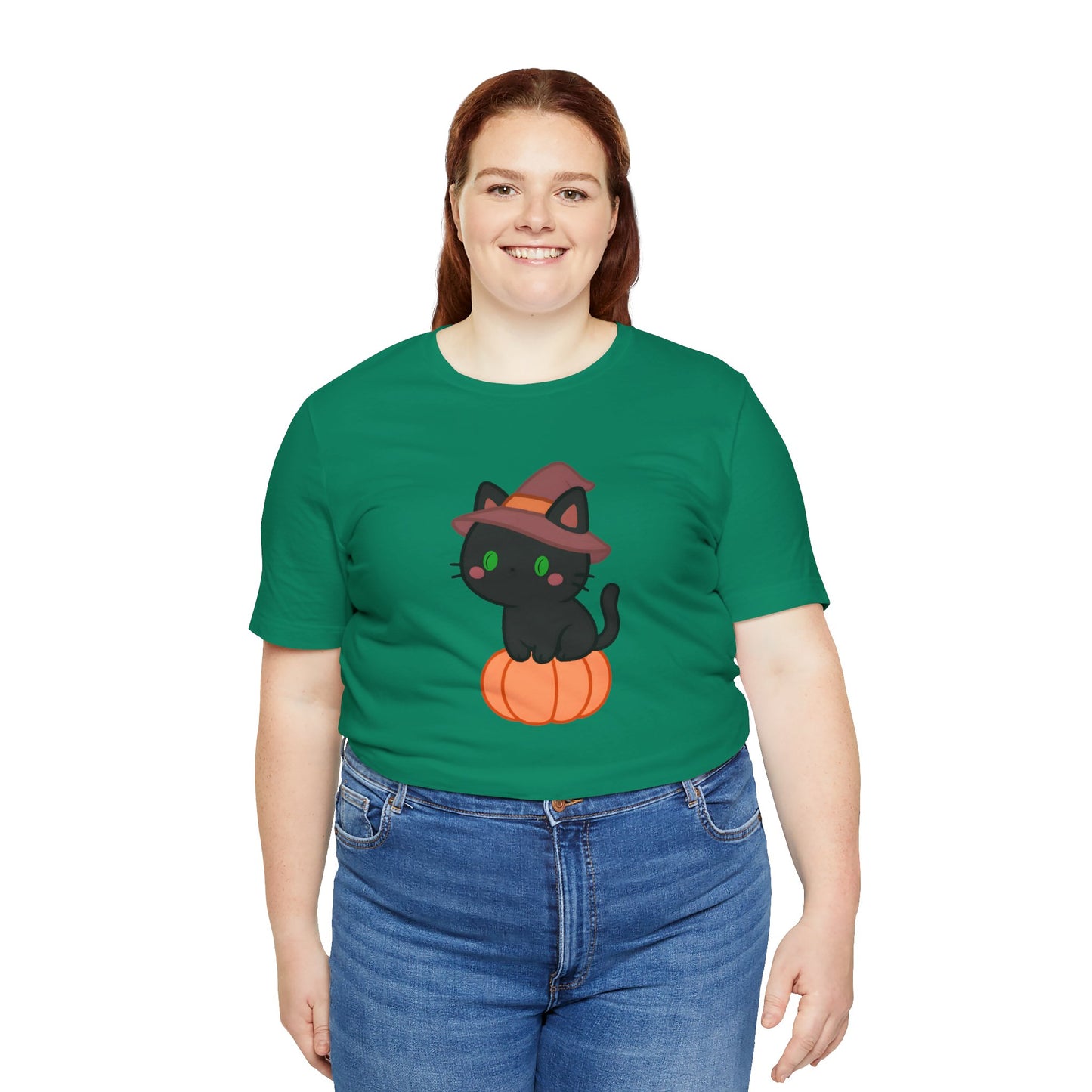 Halloween Cat Shirt – Cute Cat on a Pumpkin Graphic Tee