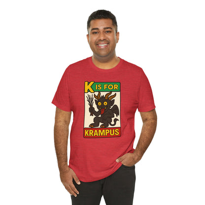 Krampus Alphabet Tee - "K is for Krampus" Holiday Graphic T-Shirt