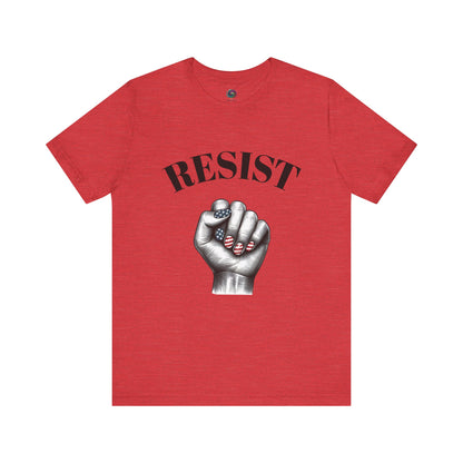 Resist Feminist Power Fist Tee – USA Flag Nails Protest Shirt - WhimSpin - https://whimspin.com