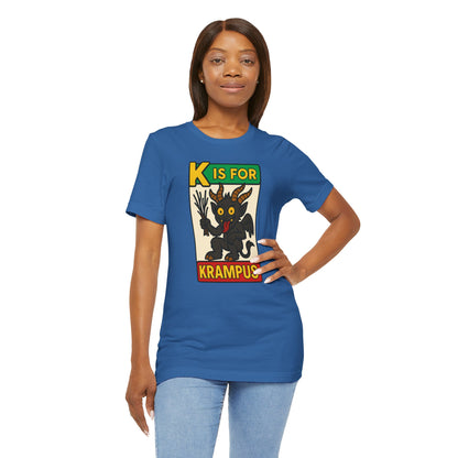 Krampus Alphabet Tee - "K is for Krampus" Holiday Graphic T-Shirt