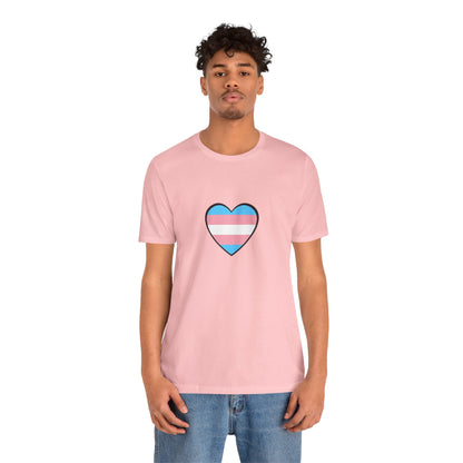 Transgender Flag Heart T-Shirt – LGBTQ+ Trans Flag Graphic Tee